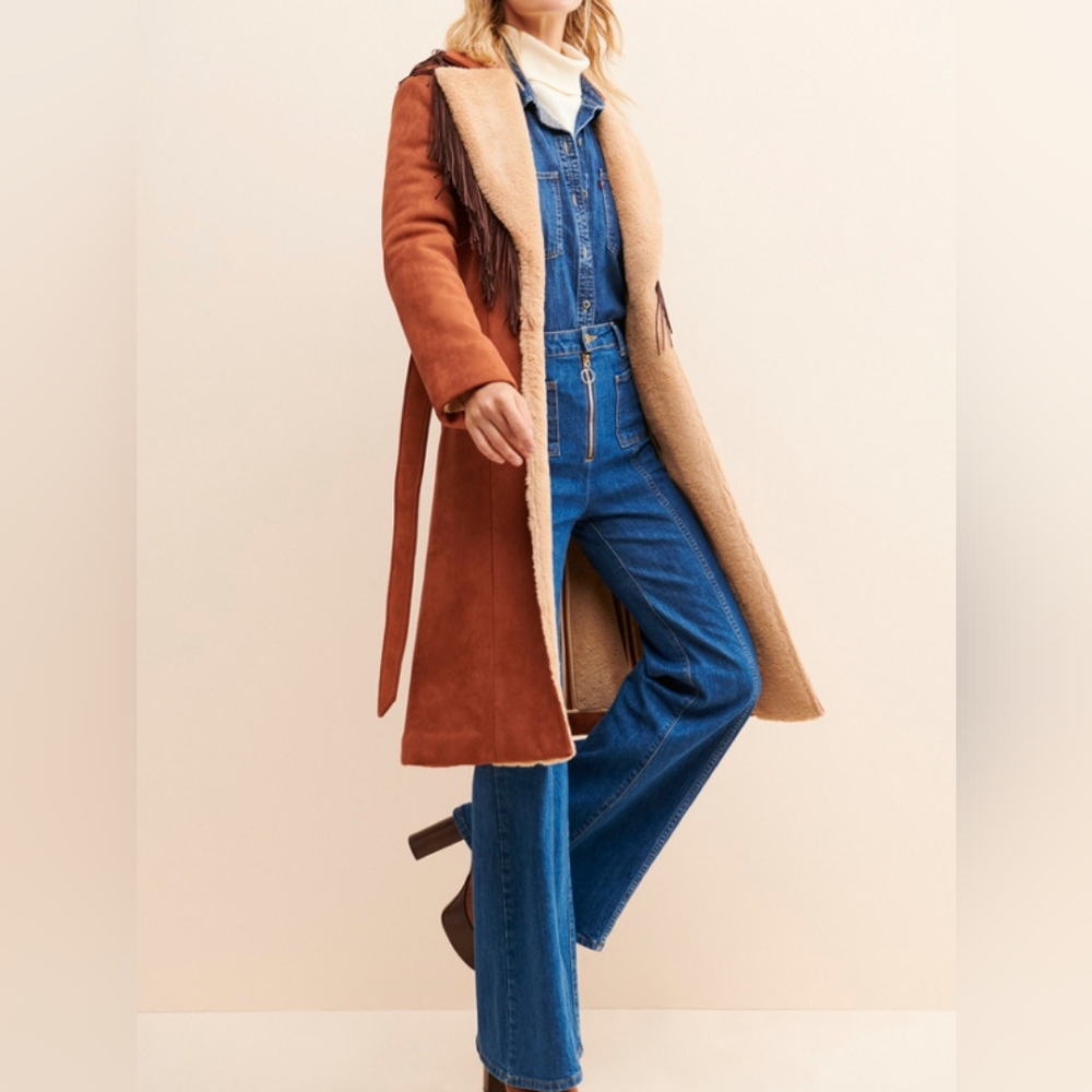 NWT ANTHRO | Hutch Daisy Suede Fringed Coat - Picture 5 of 17